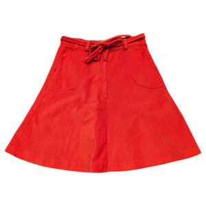 70's / 80's  Youth Orange Courdoroy Skirt